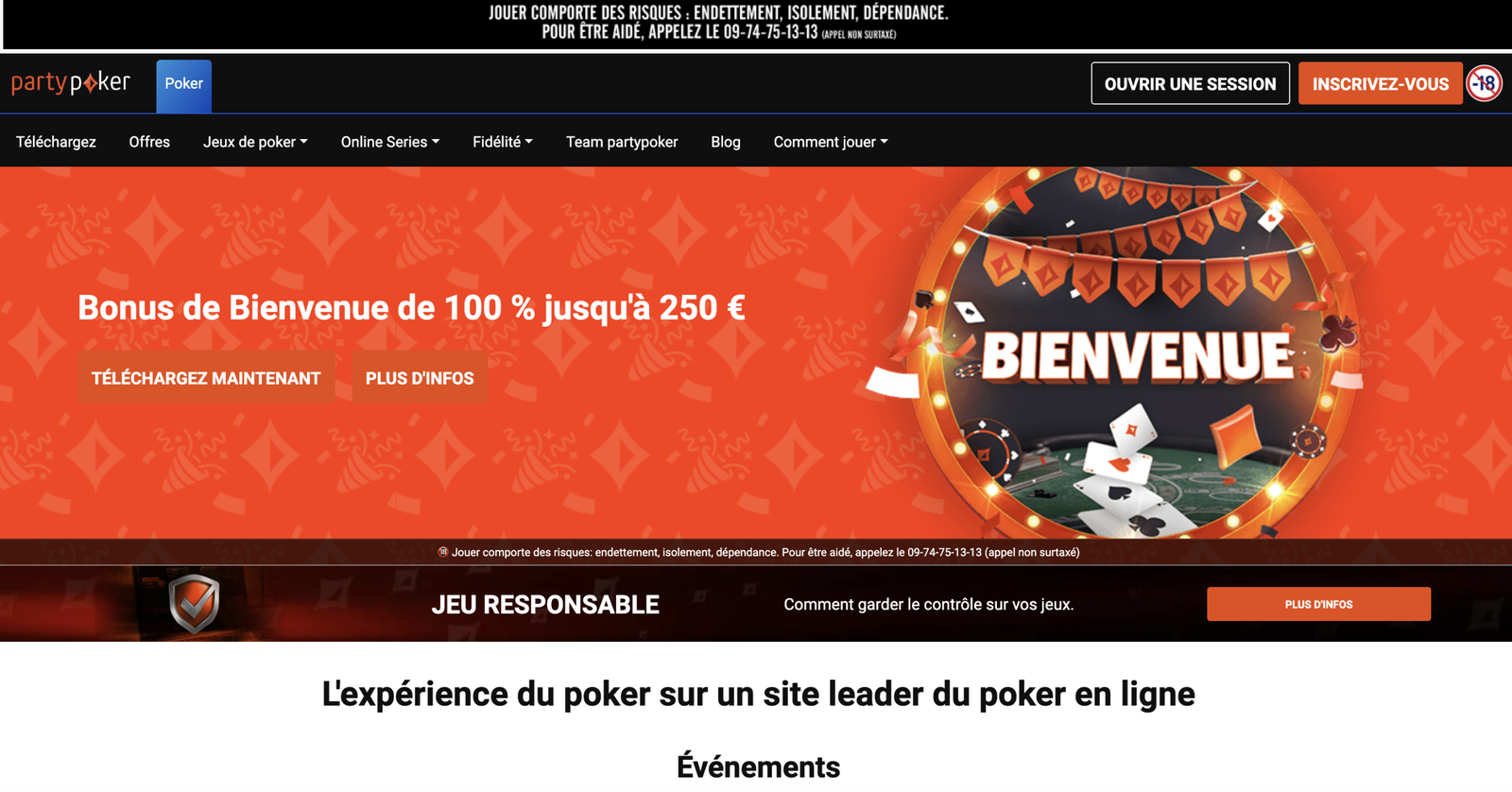Partypoker – casino en ligne français spécialiste des tournois de poker avec cagnottes garanties