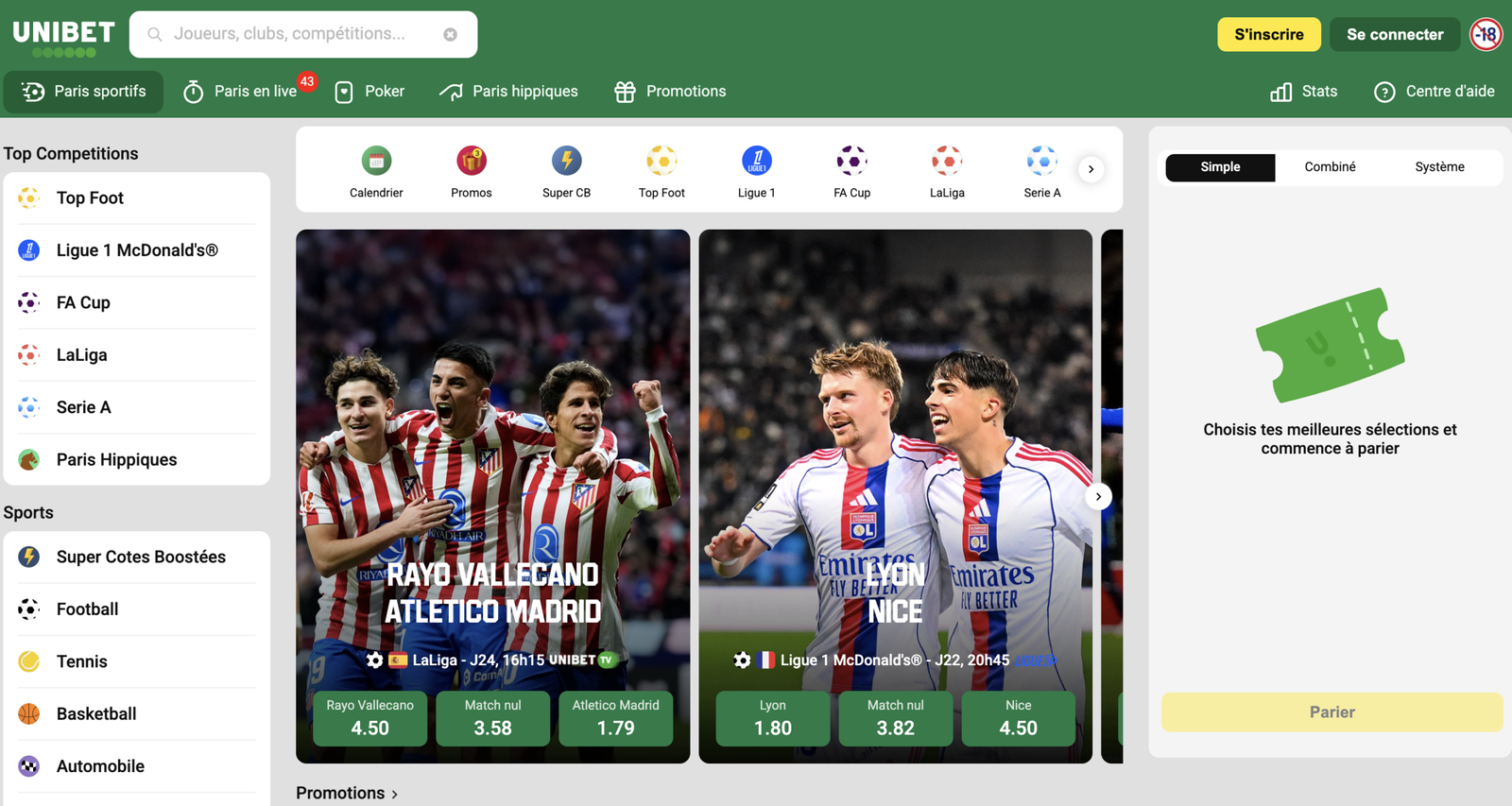Unibet France – casino en ligne polyvalent avec poker, paris sportifs et turf